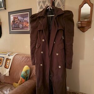 Nerazzurri Long Brown Trench Coat